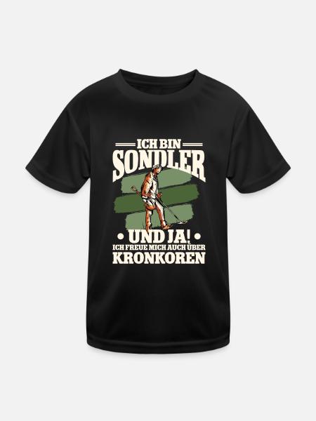 Sondeln Sondel Metalldetektor Schatzsuche - Kinder Funktions-T-Shirt - Schwarz - Vorne