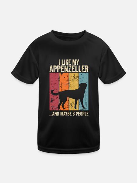 Appenzeller Sennenhund Geschenk Hunde - Kinder Funktions-T-Shirt - Schwarz - Vorne