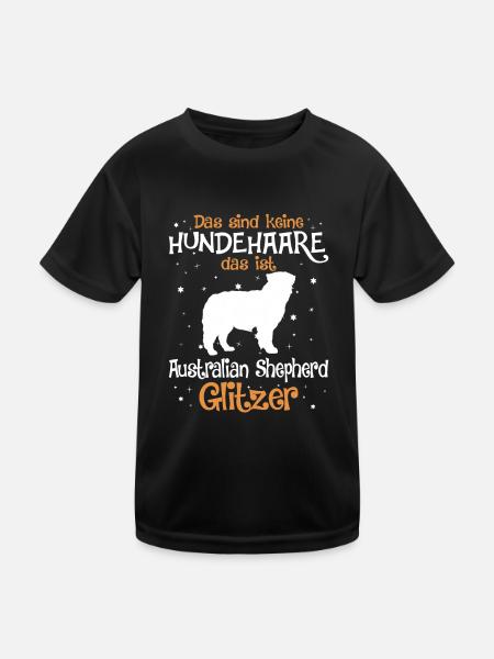 Australian Shepherd Geschenk Hunde - Kinder Funktions-T-Shirt - Schwarz - Vorne