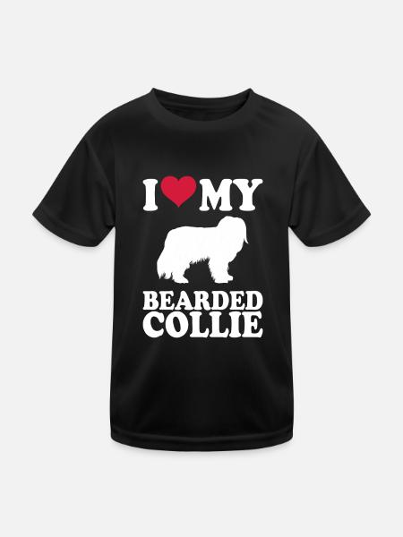 Bearded Collie Gift Chiens - T-shirt sport Enfant - noir - Devant