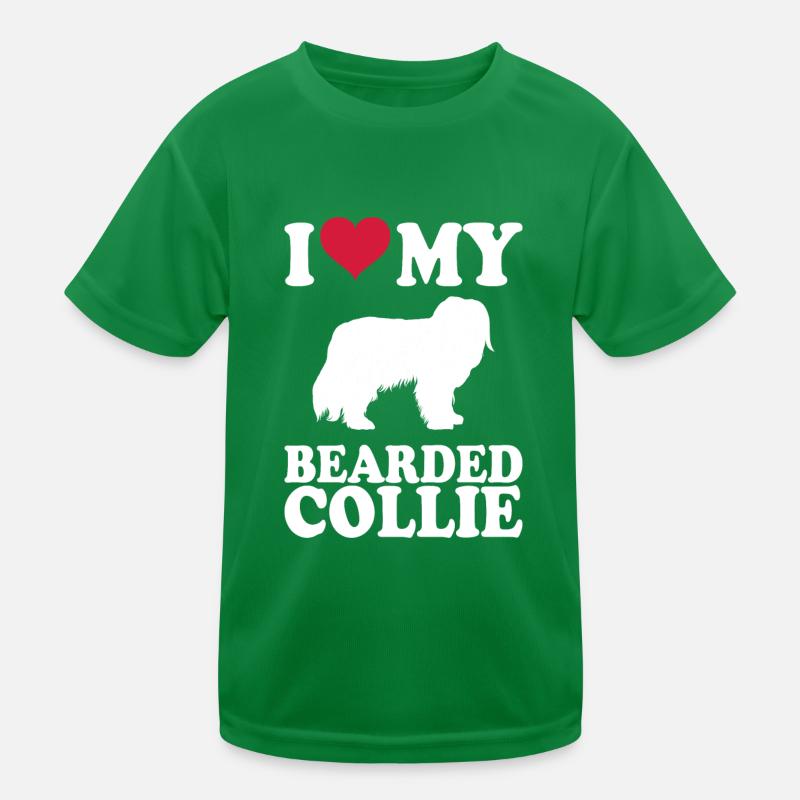 Bearded Collie Gift Dogs Kids Functional T-Shirt