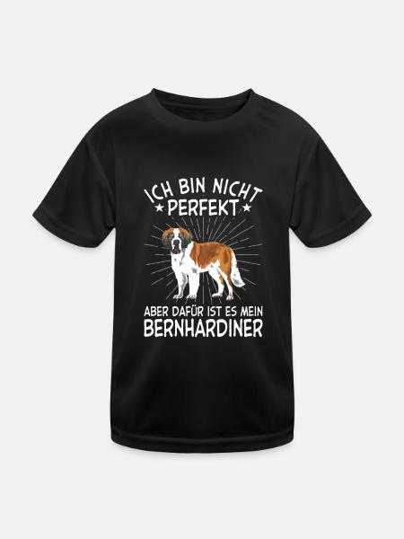 Bernhardiner Geschenk Hunde - Kinder Funktions-T-Shirt - Schwarz - Vorne