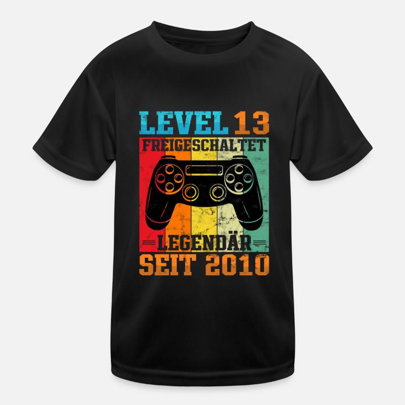 Gaming Geburtstag 2010 Level 13 Kinder Funktions-T-Shirt