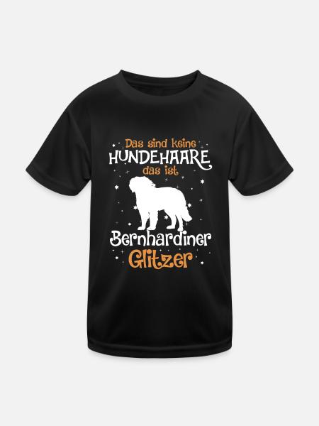 Bernhardiner Geschenk Hunde - Kinder Funktions-T-Shirt - Schwarz - Vorne