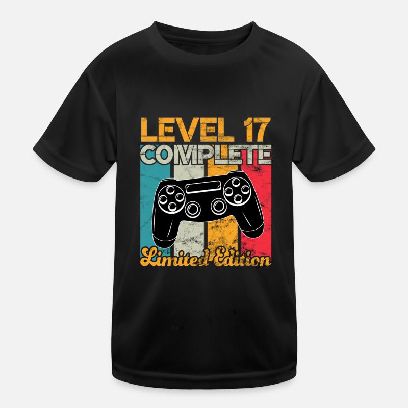 Niveau 17 Anniversaire de jeu complet T-shirt sport Enfant