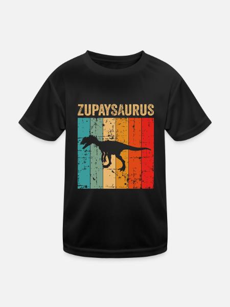 Zupaysaurus Dinosaur Children Dino Gift - Kids Functional T-Shirt - black - Front