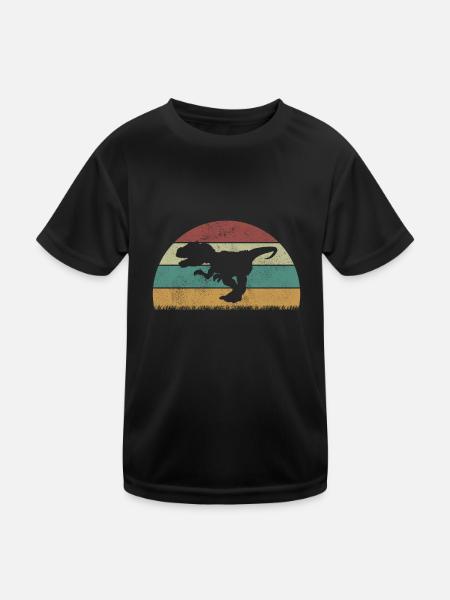 Allosaurus Dinosaur Children Dino Gift - Kids Functional T-Shirt - black - Front