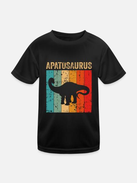 Apatosaurus Dinosaure Enfants Dino Cadeau - T-shirt sport Enfant - noir - Devant