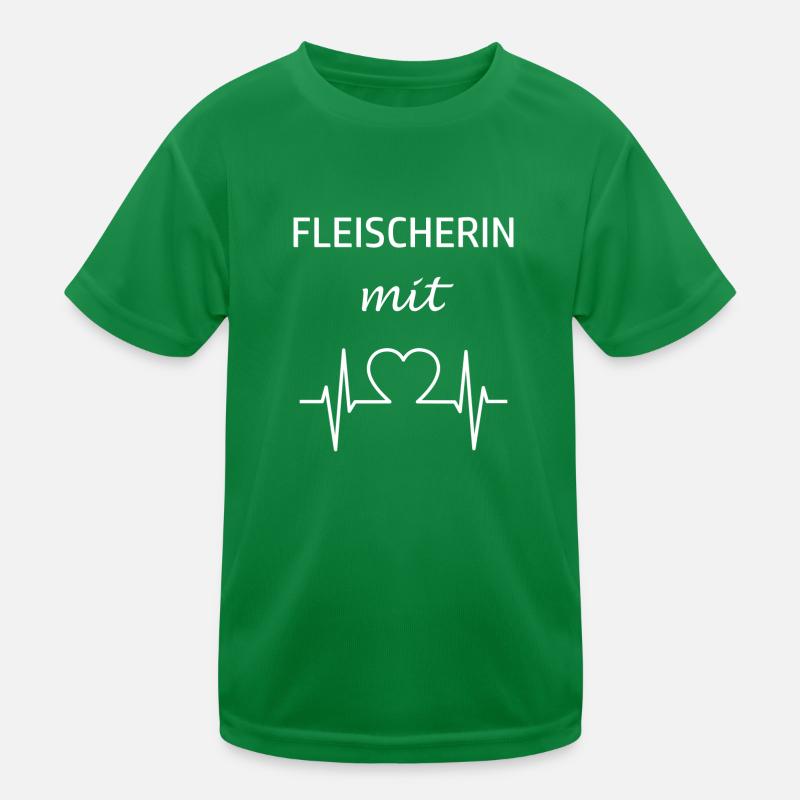 Fleischerin Metzgerin mit Herz Kinder Funktions-T-Shirt