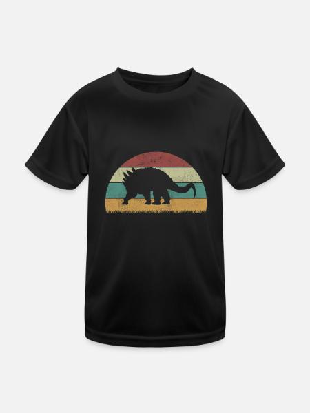 Edmontonia Dinosaur Children Dino Gift - T-shirt sport Enfant - noir - Devant