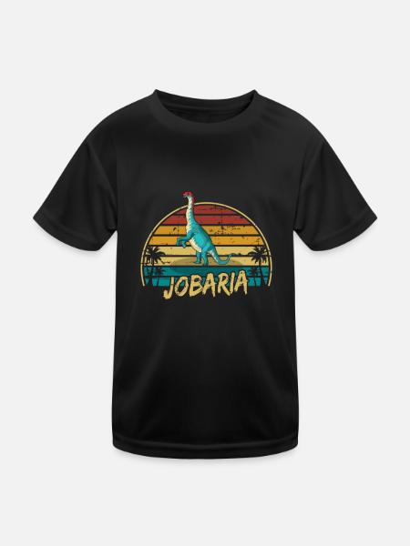 Jobaria Dinosaurier Kinder Dino Geschenk - Kinder Funktions-T-Shirt - Schwarz - Vorne