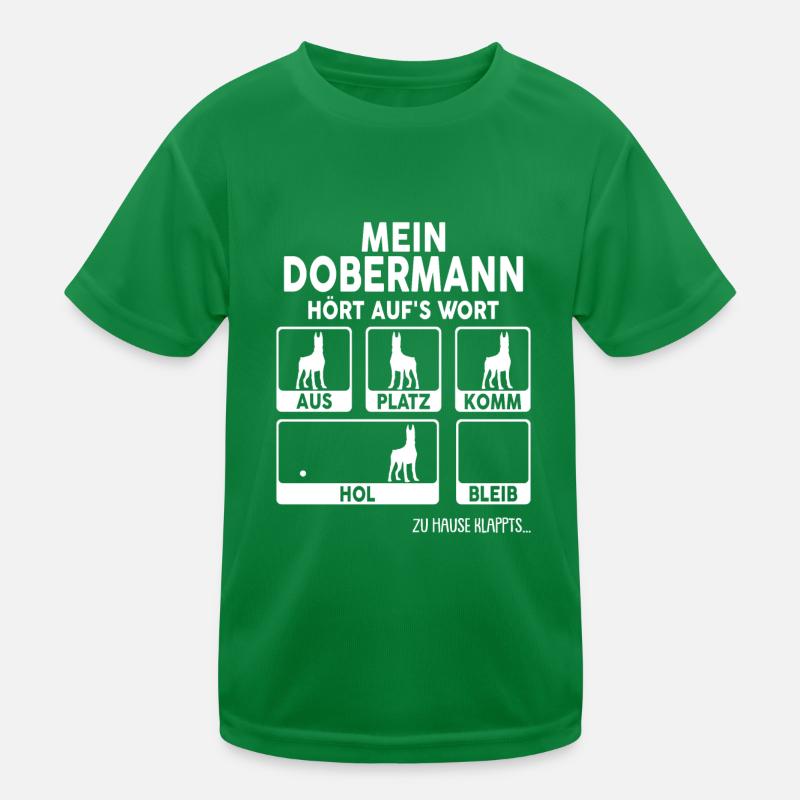 Dobermann Hund Dog Hundehalter Kinder Funktions-T-Shirt