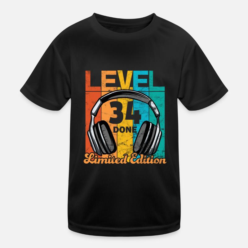Gaming Birthday 34 Years Level 34 Complete Kids Functional T-Shirt