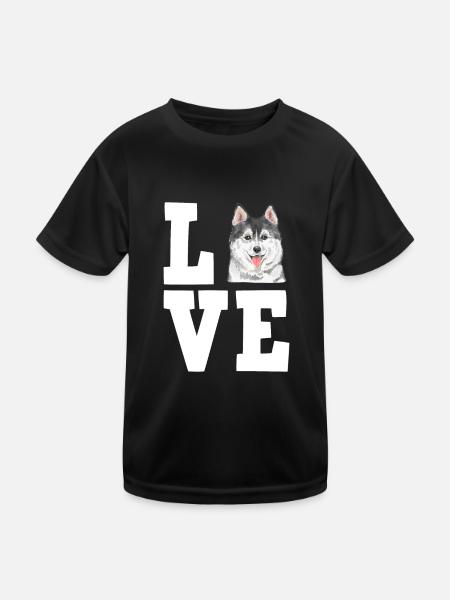 Husky Dog Dog Propriétaire de chien - T-shirt sport Enfant - noir - Devant