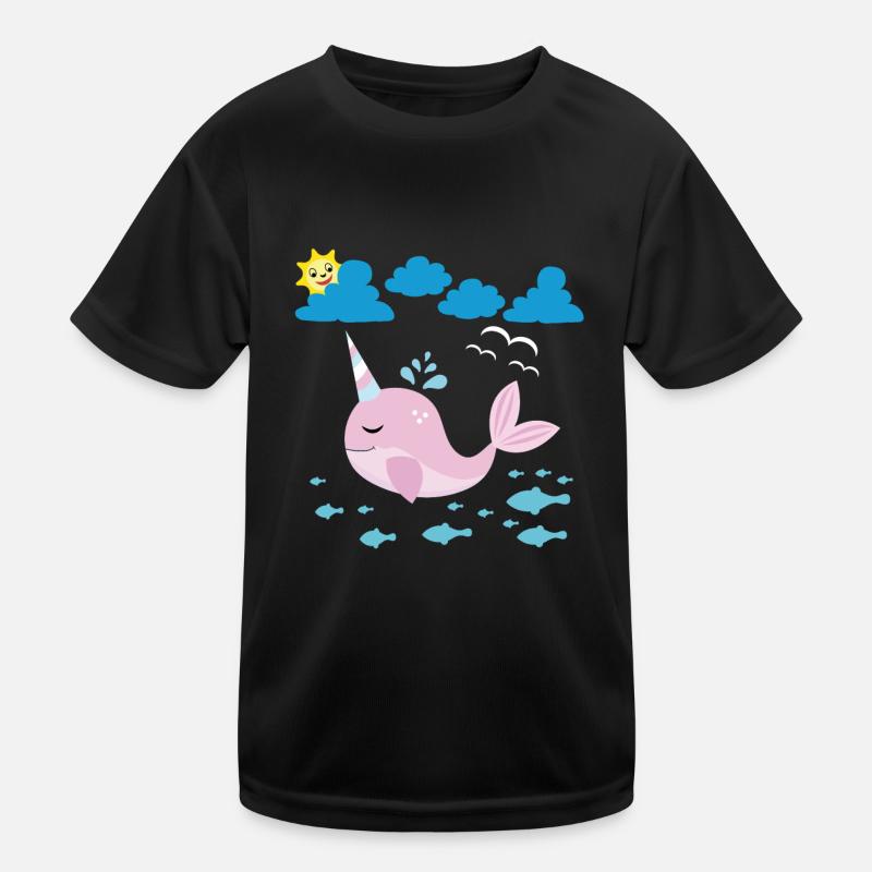 Petit narval, soleil souriant et poisson T-shirt sport Enfant