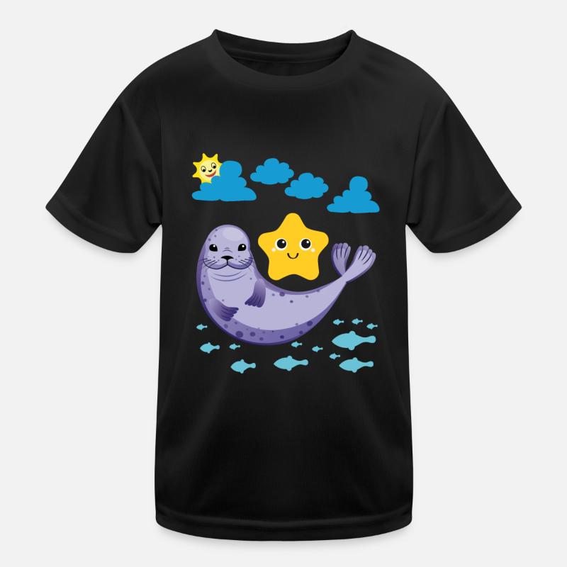 Petit phoque Poisson Soleil Étoile de mer T-shirt sport Enfant