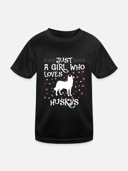 Husky Dog Dog Propriétaire de chien - T-shirt sport Enfant - noir - Devant