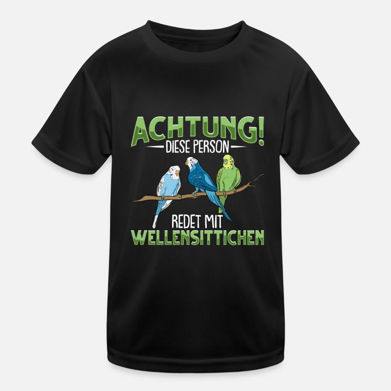 Wellensittich Vogel Kinder Funktions-T-Shirt