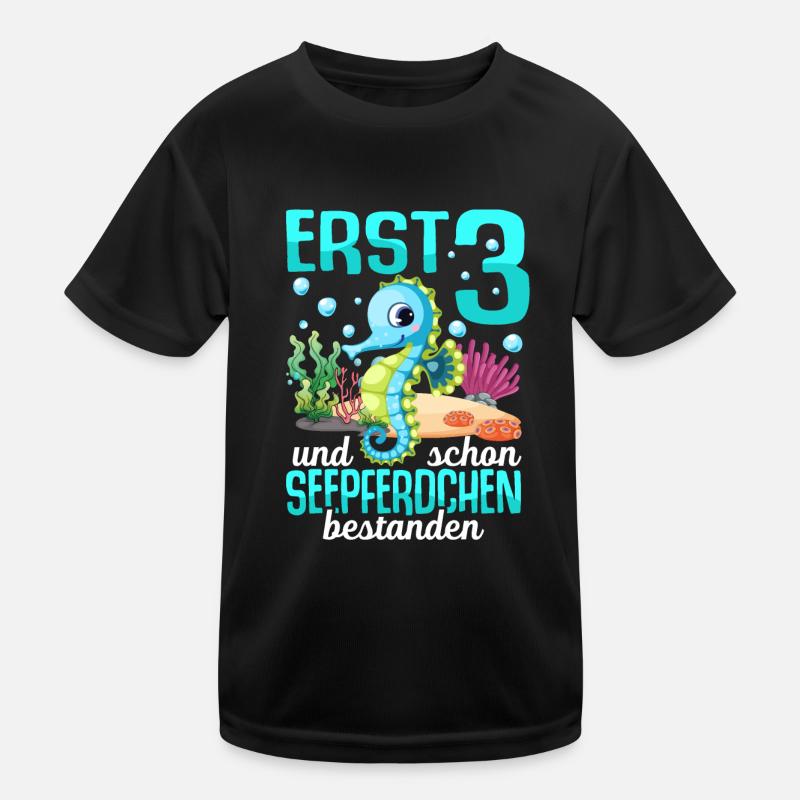 Seepferdchen Abzeichen Seepferdchen bestanden Kinder Funktions-T-Shirt