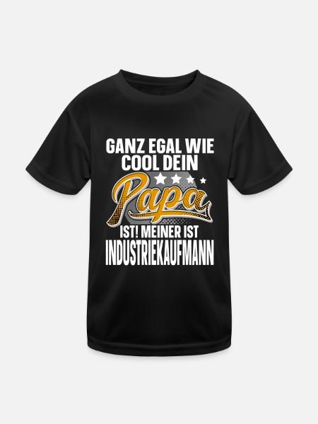 Industriekaufmann Papa Vater Vatertag - Kinder Funktions-T-Shirt - Schwarz - Vorne