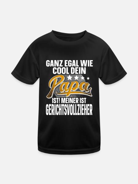 Gerichtsvollzieher Tierarzt Papa Vater Vatertag - Kinder Funktions-T-Shirt - Schwarz - Vorne
