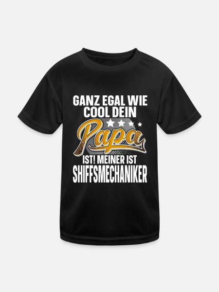 Schiffsmechaniker Papa Vater Vatertag Cooler Papa - Kinder Funktions-T-Shirt - Schwarz - Vorne
