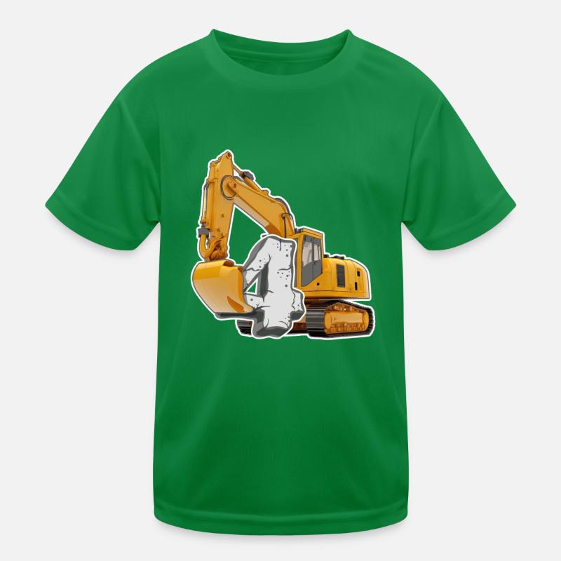 4th birthday construction site excavator years gift idea Kids Functional T-Shirt