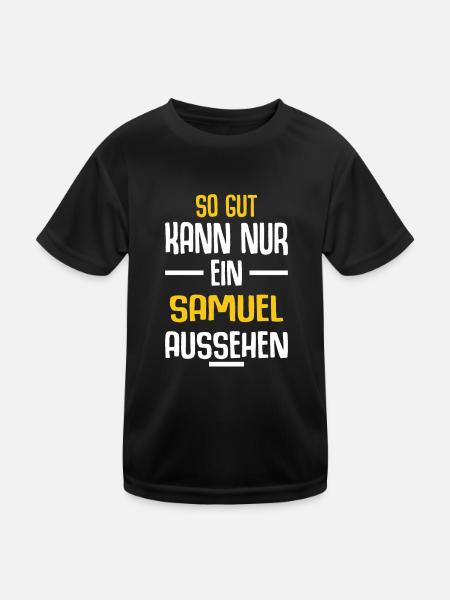 Samuel Vorname Name Geburtstag - Kinder Funktions-T-Shirt - Schwarz - Vorne