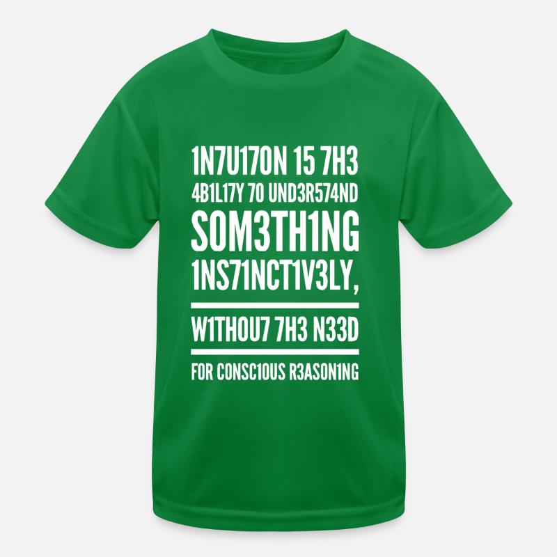 Intuition L337 Leetspeak Dicton T-shirt sport Enfant
