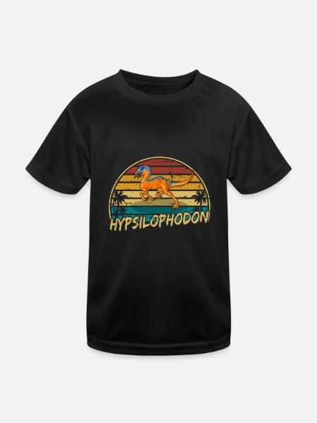 Hypsilophodon Dinosaur Children Dino Gift - Kids Functional T-Shirt - black - Front