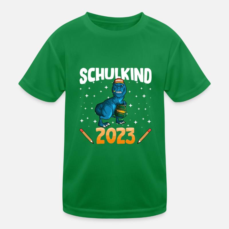 Schulkind 2023 1. Klasse Einschulung Dino Kinder Funktions-T-Shirt