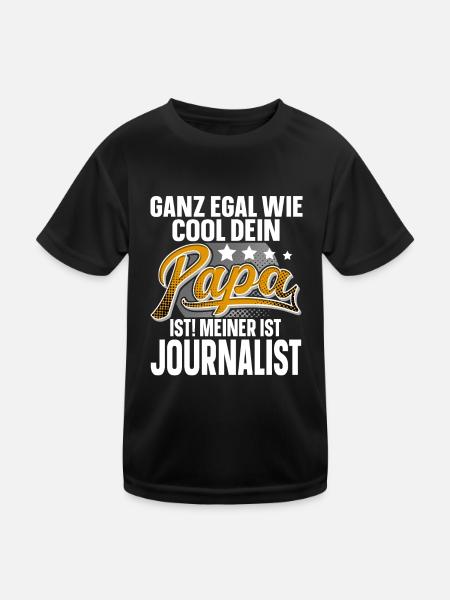 Journalist Papa Vater Vatertag Cooler Papa - Kinder Funktions-T-Shirt - Schwarz - Vorne