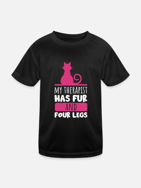 Lustiges Katzenliebhaber Geschenk Für Katzen Mama - Kinder Funktions-T-Shirt - Schwarz - Vorne