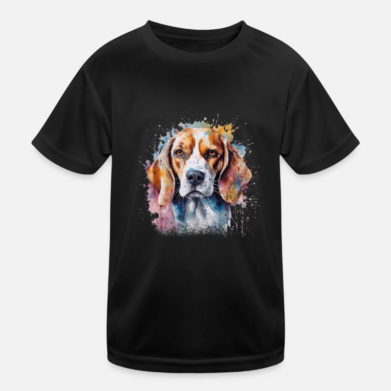 Beagle - Kinder Funktions-T-Shirt - Schwarz