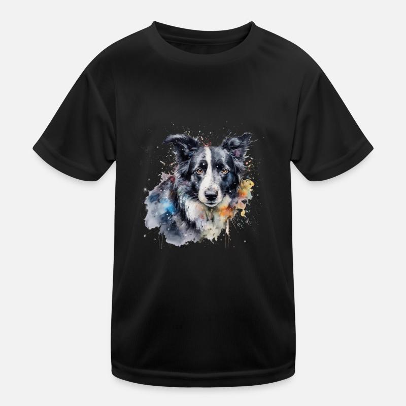 Border Collie - Kids Functional T-Shirt - black