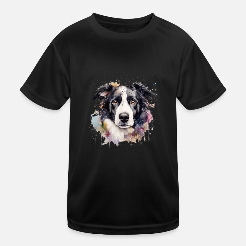 Border Collie - Kids Functional T-Shirt - black