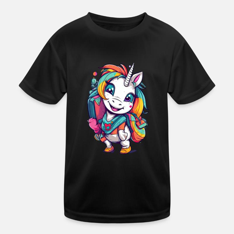 Einhorn Schulkind Einschulung Mädchen Geschenk Kinder Funktions-T-Shirt
