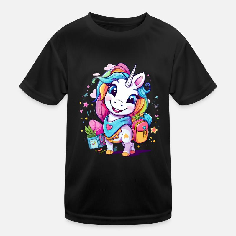 Einhorn Schulkind Einschulung Mädchen Geschenk Kinder Funktions-T-Shirt