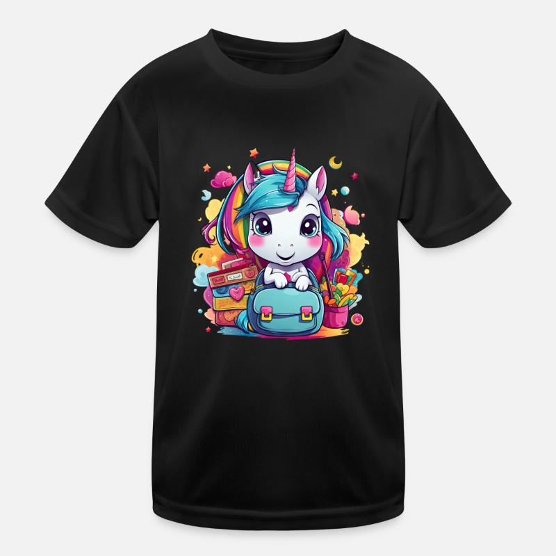 Einhorn Schulkind Einschulung Mädchen Geschenk Kinder Funktions-T-Shirt