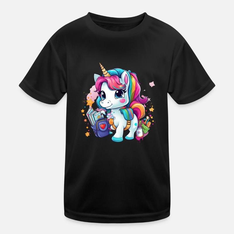 Einhorn Schulkind Einschulung Mädchen Geschenk Kinder Funktions-T-Shirt
