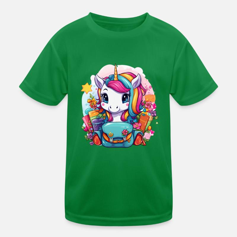 Einhorn Schulkind Einschulung Mädchen Geschenk Kinder Funktions-T-Shirt