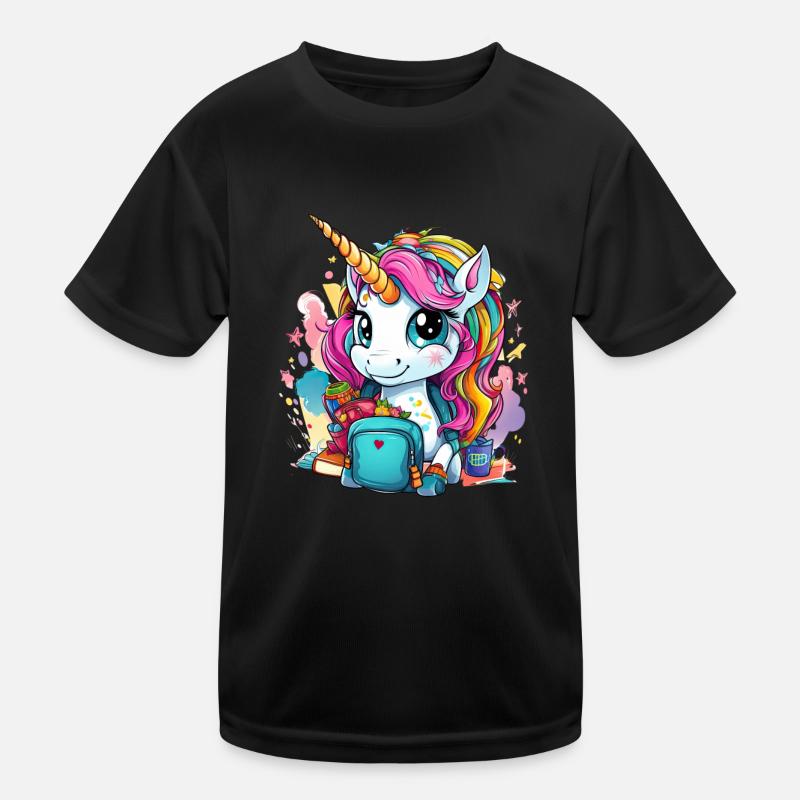 Einhorn Schulkind Einschulung Mädchen Geschenk Kinder Funktions-T-Shirt