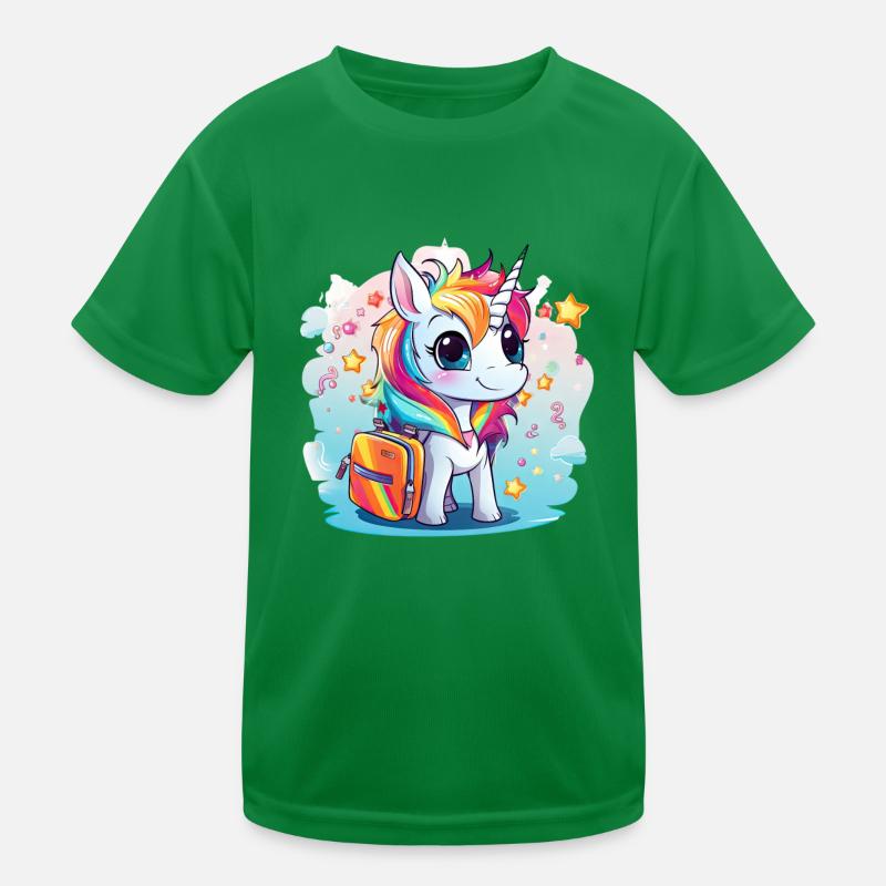 Einhorn Schulkind Einschulung Mädchen Geschenk Kinder Funktions-T-Shirt