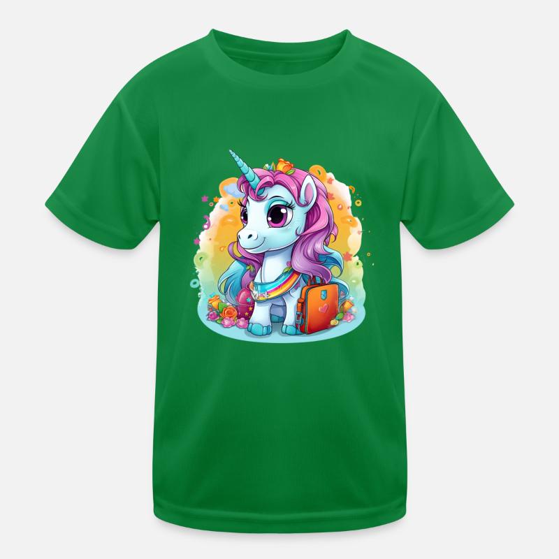 Einhorn Schulkind Einschulung Mädchen Geschenk Kinder Funktions-T-Shirt