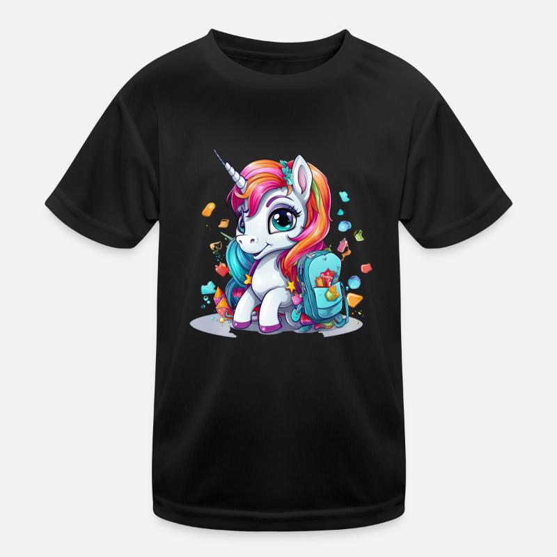 Einhorn Schulkind Einschulung Mädchen Geschenk Kinder Funktions-T-Shirt