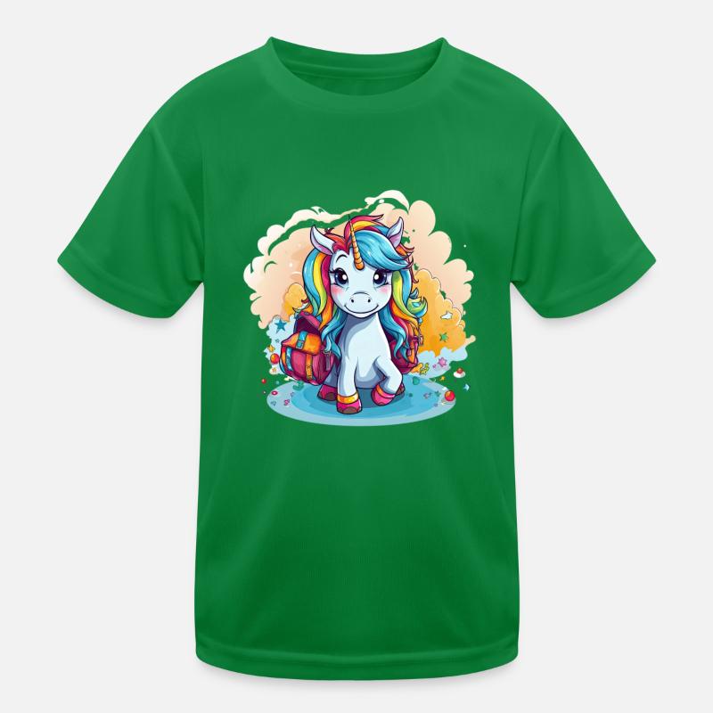 Einhorn Schulkind Einschulung Mädchen Geschenk Kinder Funktions-T-Shirt