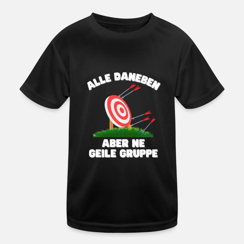 Lustiger Spruch Bogenschießen Gruppe Bogensport Kinder Funktions-T-Shirt