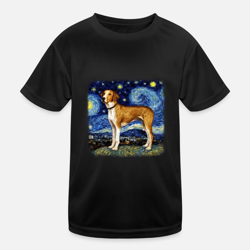American Foxhound Van gogh starry night Kids Functional T-Shirt
