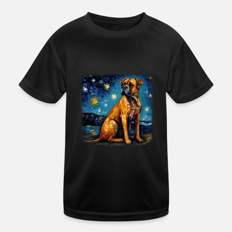 Boxer Van gogh starry night Kids Functional T-Shirt
