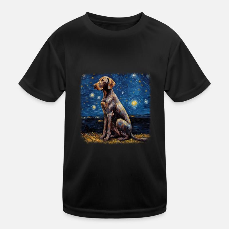 German Shorthaired Pointer Van gogh starry night Kinder Funktions-T-Shirt